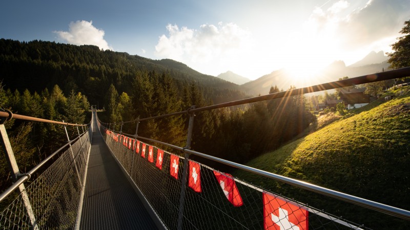 Suspended bridge of Torgon