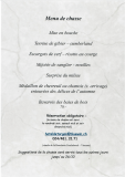 Menu chasse à l'Hôtel de Torgon_Torgon