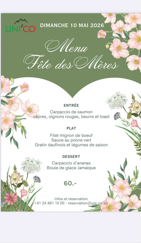 Menu fête des mères UNI'CO_Torgon