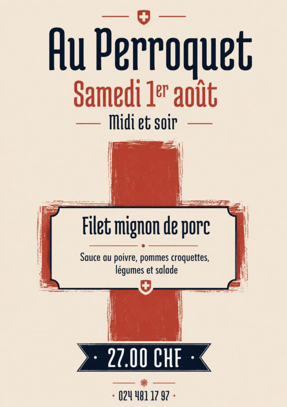 Menu 1er août au Perroquet_Torgon Menu 1er août au Perroquet_Torgon