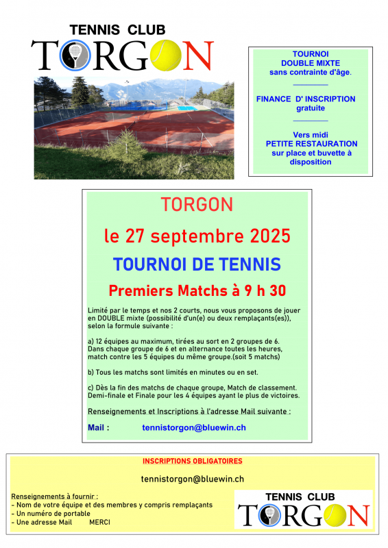 Tournoi de clôture - Tennis Club Torgon_Torgon